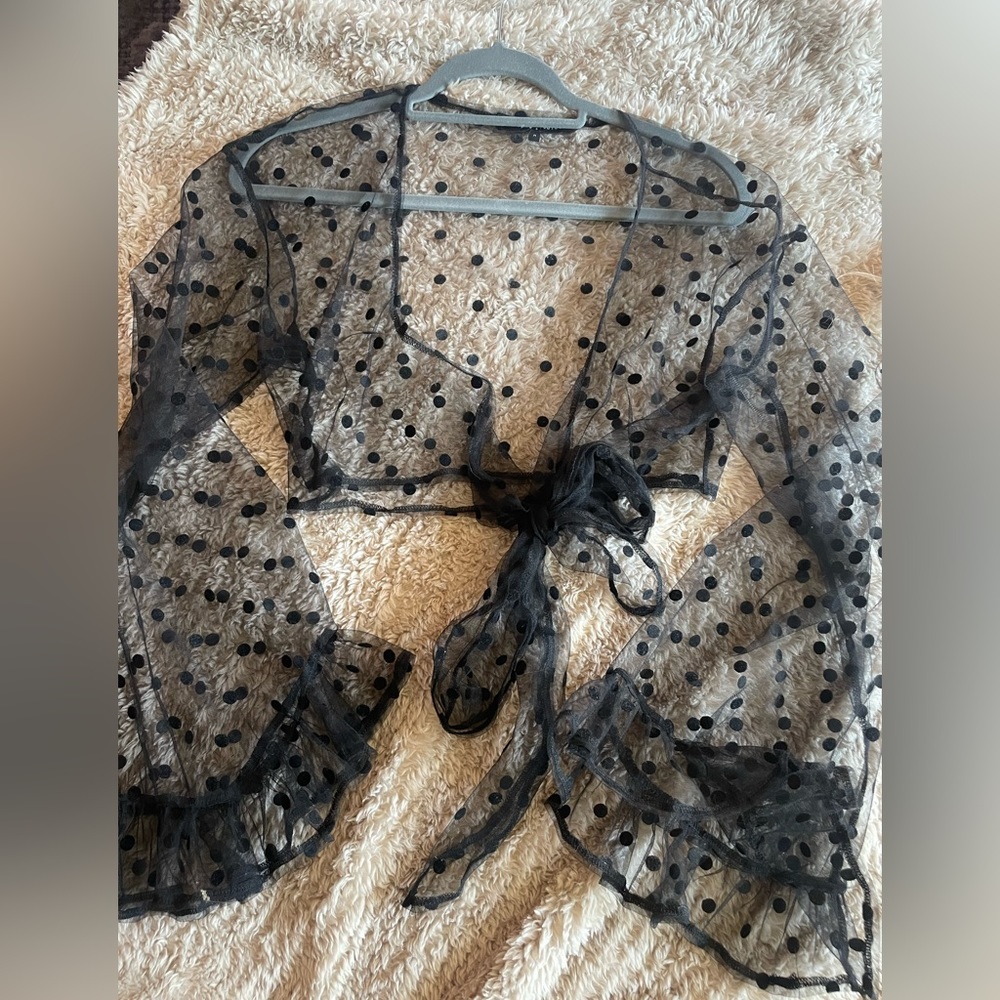 Sheer Polka-Dot Blouse